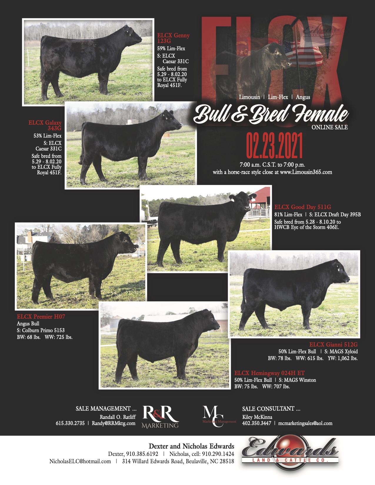 ELCX Bull & Bred Female Online Sale 2.23.2021