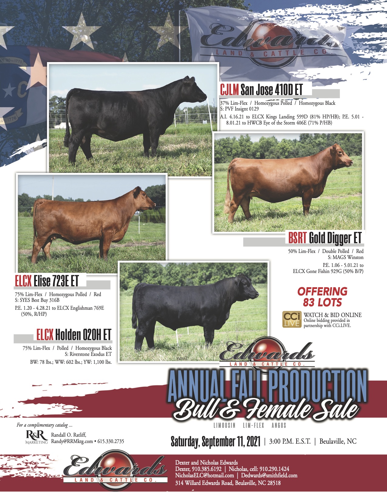 ELCX Annual Fall Production Bull & Female Sale 9.11.2021
