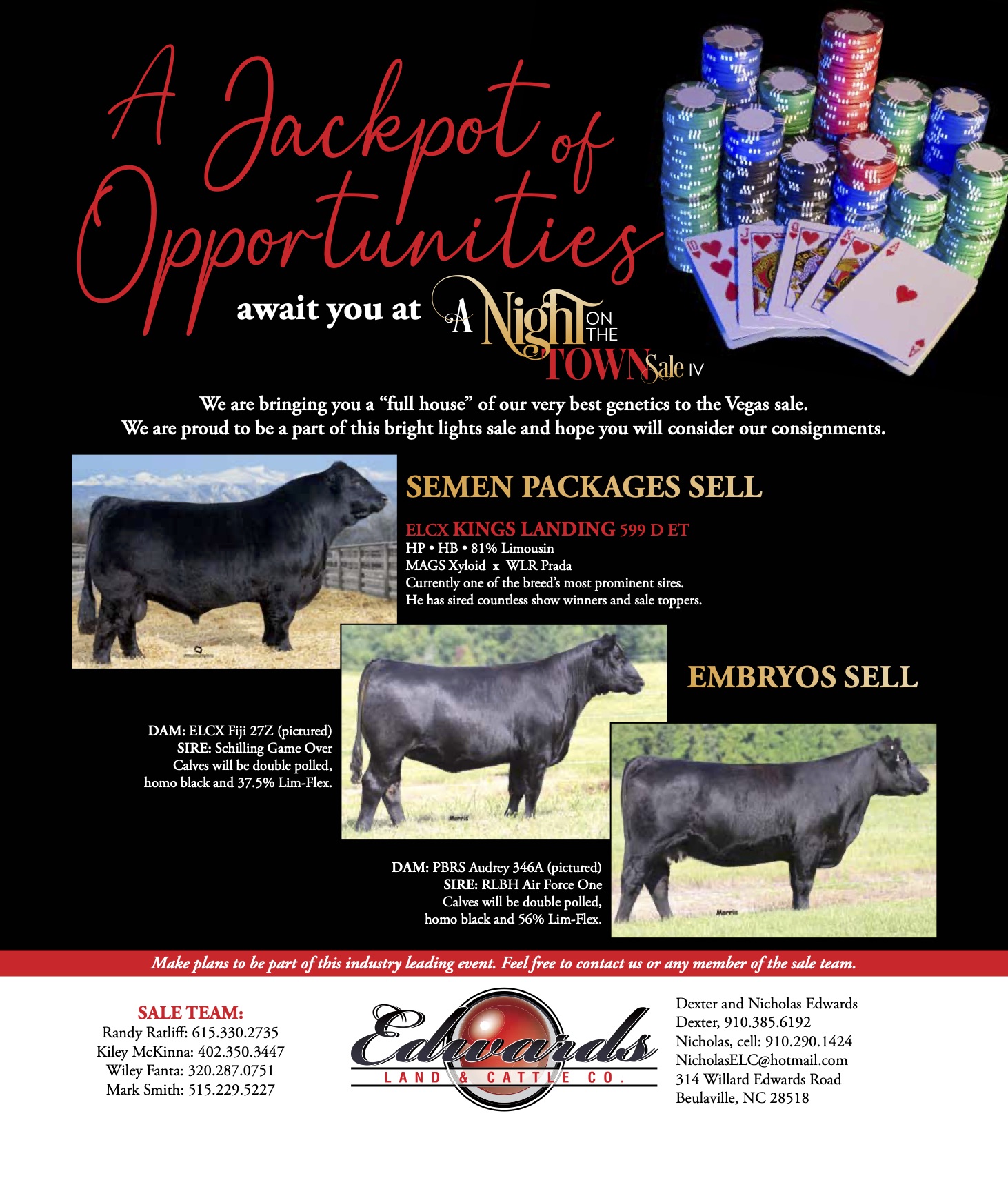 Edwards Land & Cattle  – A Night on the Town Sale IV, 12.11.2021